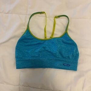 Blue and Green Champion Sports Bra